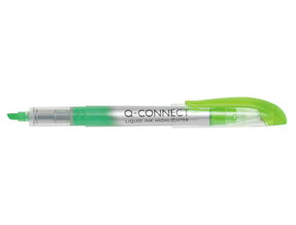 Surligneur q-connect écriture 1/3mm corps transparent encre liquide couleur vert