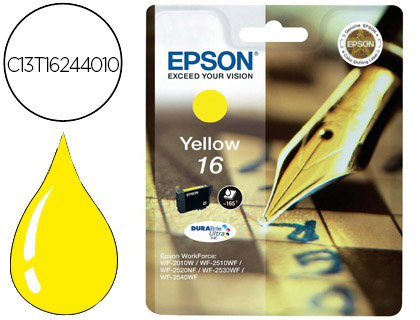 Cartouche d'encre original epson c13t16244010 165 p jaune