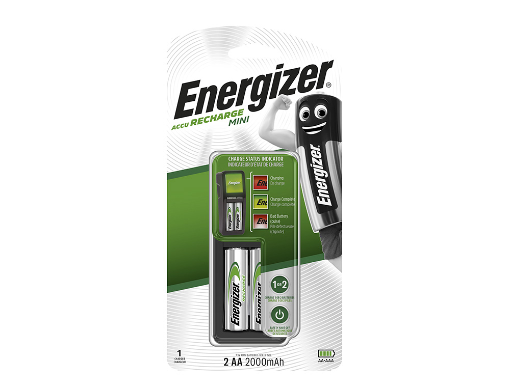 Chargeur piles energizer aa/aa a i.c.e. hr6 voyage ultra-compact léger livré 2 accumulateurs préchargés aa 2000mah