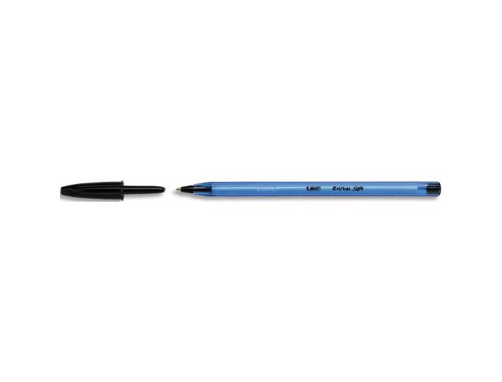 Stylo-bille bic cristal soft écriture large 0.8mm encre classique bille indéformable capuchon couleur encre noir