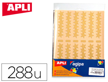 Gommette métallisée apli agipa étoile coloris or argent pochette 288 unités