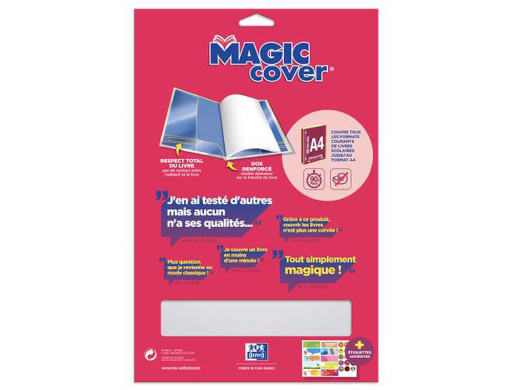 Couvre-livres elba magic cover pvc 9/100e 10 feuilles lisse  incolore