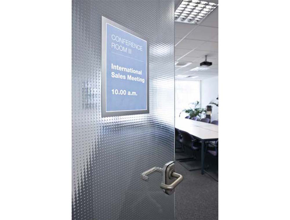 Cadre affichage durable duraframe pochette adhésive a4 magnétique surface adhésive repositionnable a3 argent sachet 2u