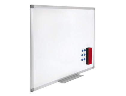 Tableau blanc juvénilia émaillé magnétique ultra résistant tôle acier lisse auget 30cm kit fixation inclus 60x90cm
