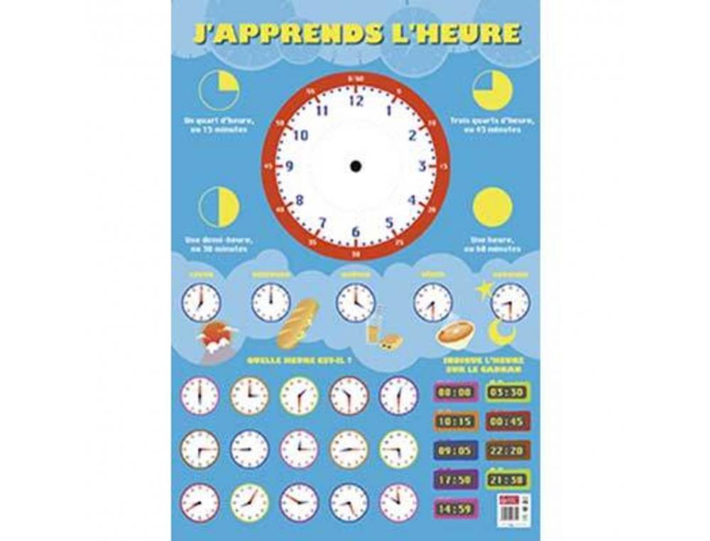 Poster bouchut grandrémy heure 52x76cm 150g pélliculé effaçable à sec