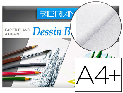 Papier dessin fabriano à grain 224g a4+ pochette 12f