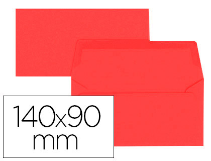 Enveloppe oxford vélin 90x140mm 120g coloris rouge étui 20 unités