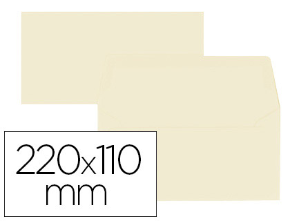 Enveloppe oxford vélin 110x220mm 120g coloris vanille étui 20 unités