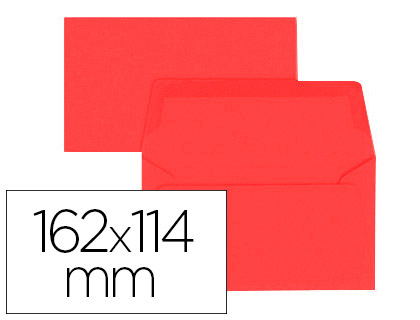 Enveloppe oxford vélin 114x162mm 120g coloris rouge étui 20 unités