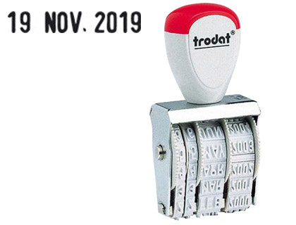 Tampon dateur trodat 1020 encrage séparé changement par molette date 5mm utilisation avec tampon encreur