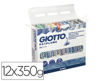 Pâte à modeler giotto patplume végétale coloris assortis boîte 12x350g