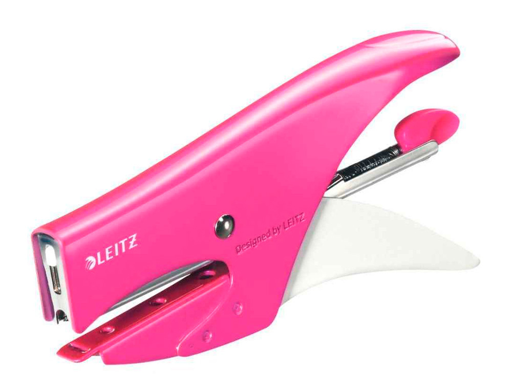 Pince à agrafer leitz 5531 wow métal 82x24x160mm 15f agrafes n.10 coloris rose métallisé