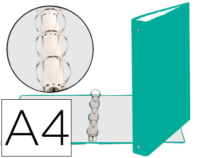 Classeur exacompta 4 anneaux 30mm a4 carte rembordée pvc dos 40mm coloris vert foncé