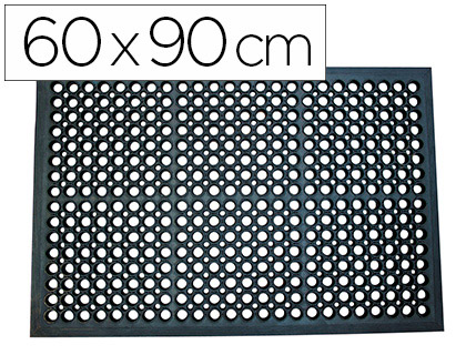 Tapis q-connect anti-fatigue pvc 60x90cm coloris noir