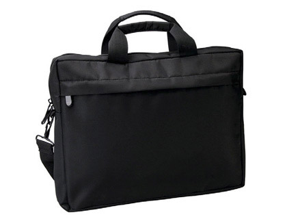 Sacoche sign ordinateur portable 15.6" polyester 280x350x60mm poche zippée extérieure poche scratch dos bandoulière noir