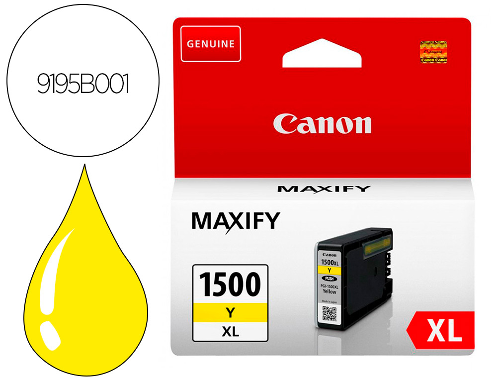 Cartouche d'encre original canon pgi-1500xl 935 p jaune