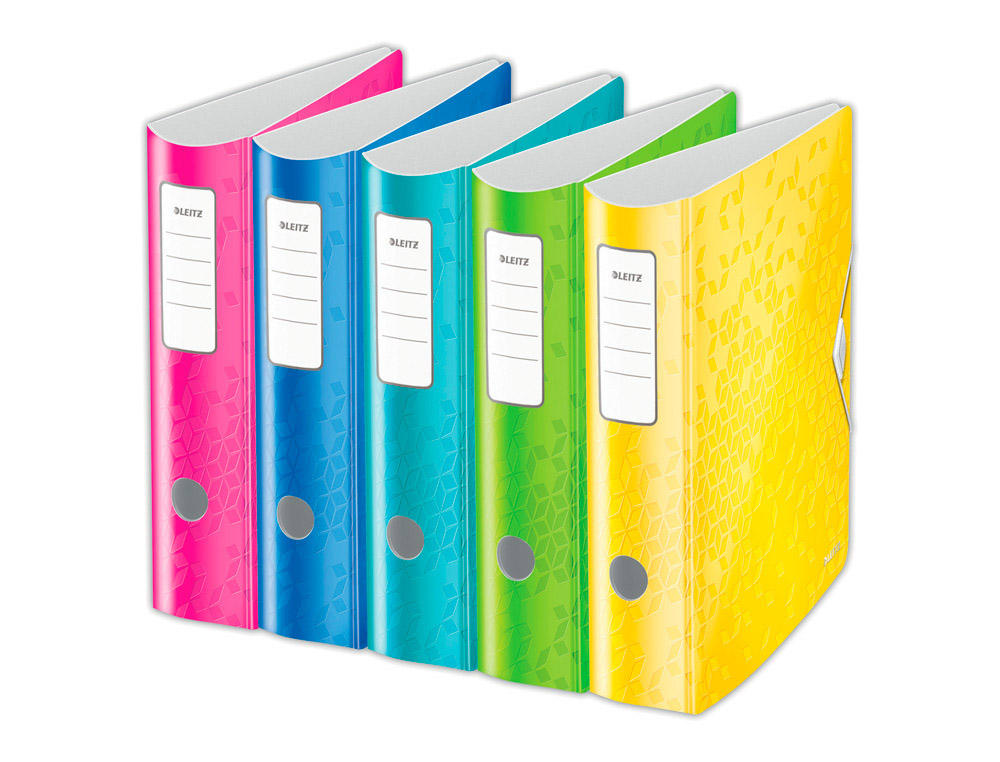 Classeur levier leitz wow 180º active 318x312mm polyfoam dos 75mm oeillet préhension 600f coloris assortis
