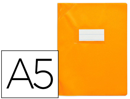 Protège-cahier elba strong line pvc cristal 15/100e sans phtalates coins renforcés a5+ 170x220mm coloris orange opaque