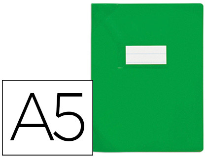 Protège-cahier elba strong line pvc cristal 15/100e sans phtalates coins renforcés a5+ 170x220mm coloris vert opaque