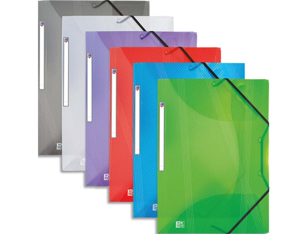 Chemise oxford hawaï pp dos rigide 240x320mm documents a4 dos 25mm rabats clipsés élastique 6 coloris assortis