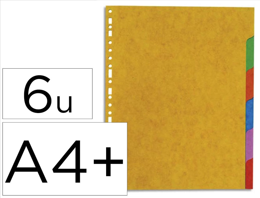 Intercalaire exacompta carte marbrée recyclée 220g 6 positions xxl coloris vifs