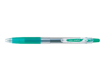 Roller pilot pop lol écriture moyenne 0.7mm encre gel pigmentée rétractable grip ergonomique couleur lumineuse vert