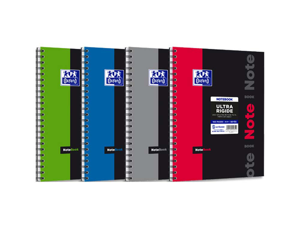 Bloc oxford notebook reliure intégrale couverture carton extra-rigide a4+ 245x310mm 160 pages 90g séyès 4 trous
