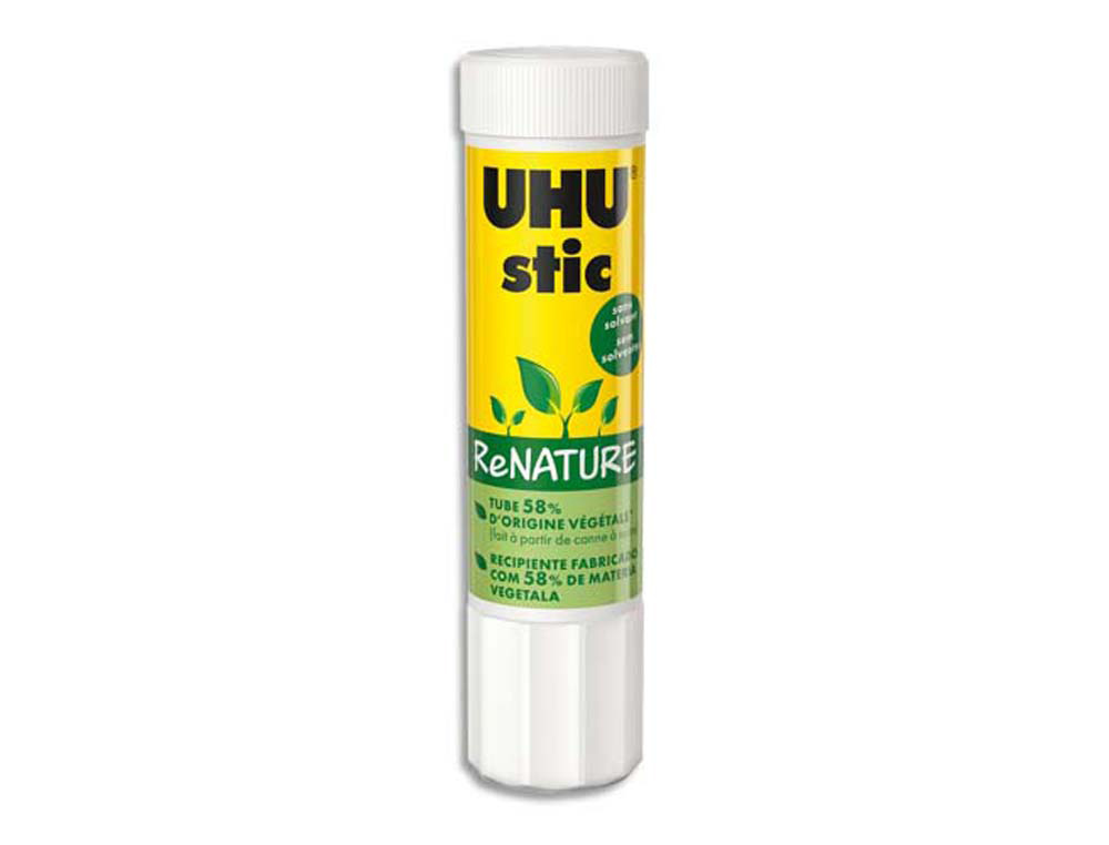 Colle blanche uhu stic renature fabrication origine végétale recyclable sans solvant matières naturelles bâton 21g