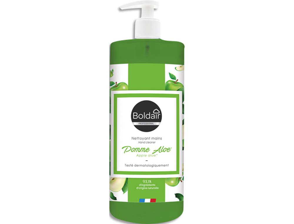 Savon top main glycérine lavage fréquent nettoie dégraisse protège cuisine toilette atelier parfum pomme flacon 500ml