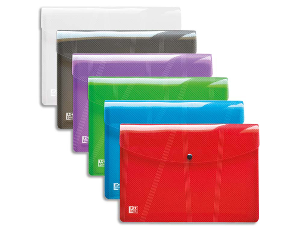 Chemise pochette oxford hawaï polypropylène translucide a4 297x210m coloris assortis