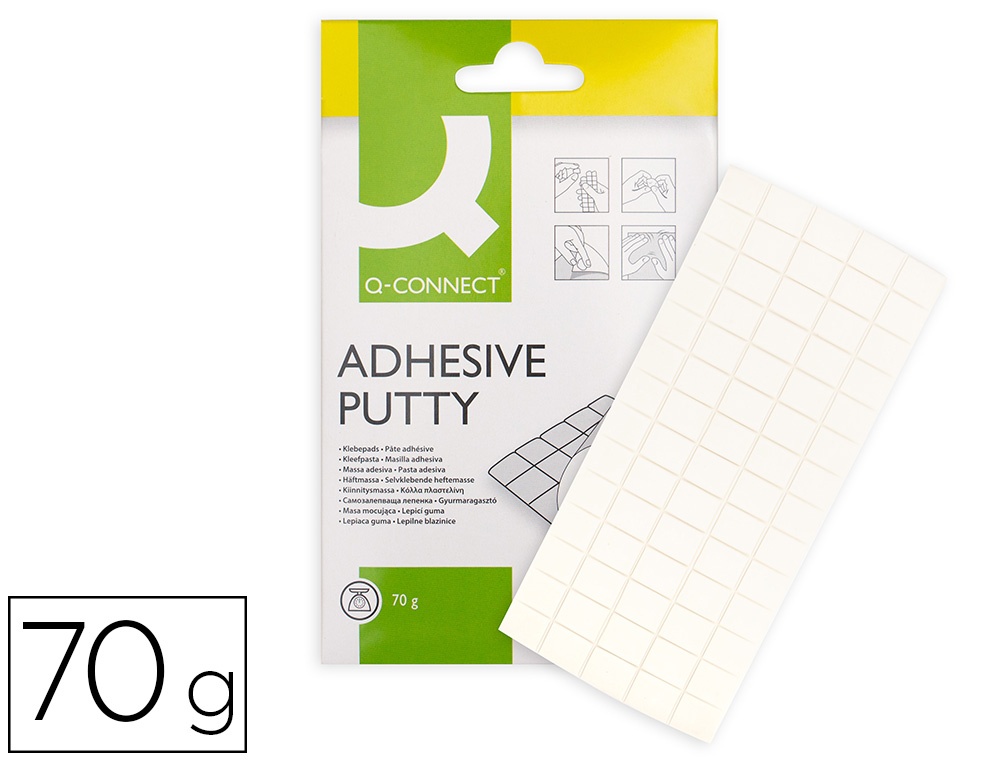 Pastille adhésive q-connect pré-découpée repositionnable étui 96 unités