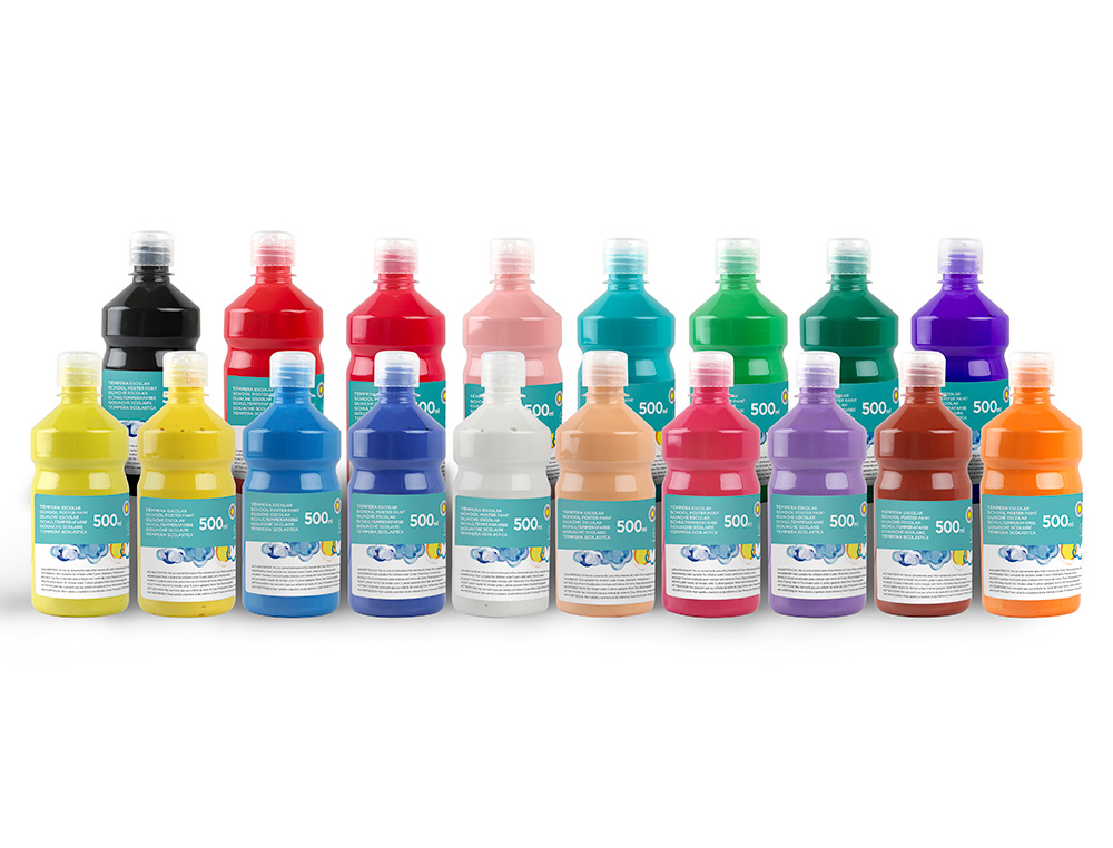 Gouache scolaire liderpapel liquide lavable fermeture sécurité brillante coloris chair flacon 500ml – Image 5