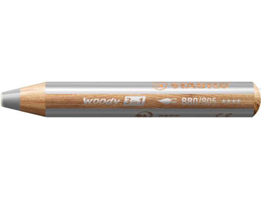 602349g-1.jpg Crayon stabilo woody 3 in 1 multi-talents coloris argent – Image 1