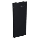 Agenda lecas long travers 1 jour/page 14x35 cm 384p       coloris noir