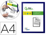 Cadre affichage liderpapel mural magnetique a4 dos       adhesif repositionnable       coloris bleu