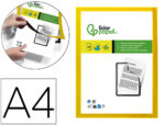 Cadre affichage liderpapel mural magnetique a4 dos       adhesif repositionnable       coloris jaune
