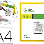 Cadre affichage liderpapel mural magnetique a4 dos       adhesif repositionnable       coloris jaune