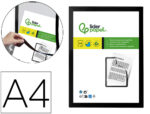 Cadre affichage liderpapel mural magnetique a4 dos       adhesif repositionnable       coloris noir