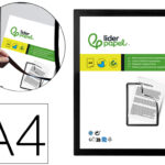 Cadre affichage liderpapel mural magnetique a4 dos       adhesif repositionnable       coloris noir