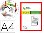 Cadre affichage liderpapel mural magnetique a4 dos       adhesif repositionnable       coloris rouge