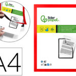 Cadre affichage liderpapel mural magnetique a4 dos       adhesif repositionnable       coloris rouge