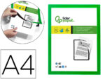 Cadre affichage liderpapel mural magnetique a4 dos       adhesif repositionnable       coloris vert
