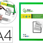 Cadre affichage liderpapel mural magnetique a4 dos       adhesif repositionnable       coloris vert