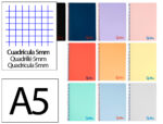 Cahier spirale liderpapel a5 micro wonder 80 pages 90g     5x5mm 4 trous 5 bandes        coloris assortis