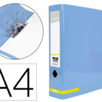 Classeur a levier liderpapel a4 color system dos de 80 mm  coloris bleu ciel