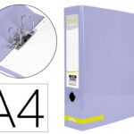 Classeur a levier liderpapel a4 color system dos de 80 mm  coloris lavande