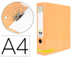 Classeur a levier liderpapel a4 color system dos de 80 mm  coloris peche