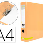 Classeur a levier liderpapel a4 color system dos de 80 mm  coloris peche