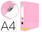 Classeur a levier liderpapel a4 color system dos de 80 mm  coloris rose