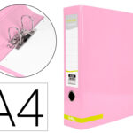 Classeur a levier liderpapel a4 color system dos de 80 mm  coloris rose